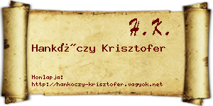 Hankóczy Krisztofer névjegykártya