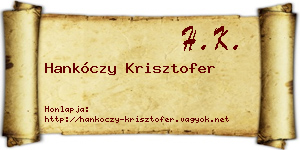 Hankóczy Krisztofer névjegykártya